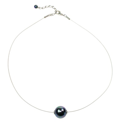 Collar cadena plata con Perla de 14 mm