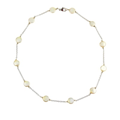 Silberkette mit flachen Perlen 1