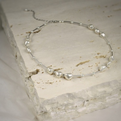 Silver necklace with Mother of pearls 1