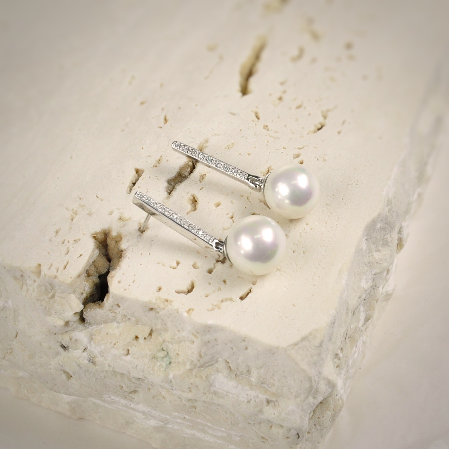 Silberohrringe mit Perlen 2