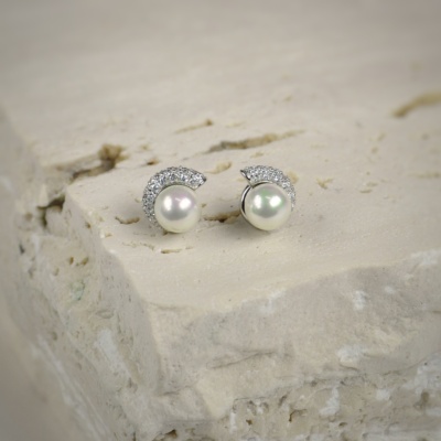 Pendientes de plata de ley con perlas de 8 mm 2