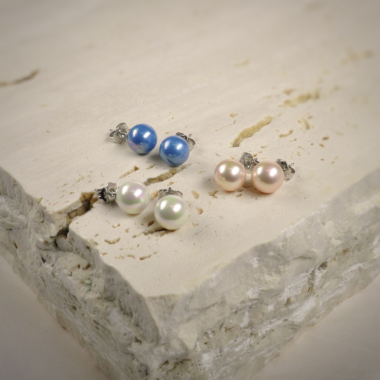 Set of 3 pairs of Pearl Earrings 2