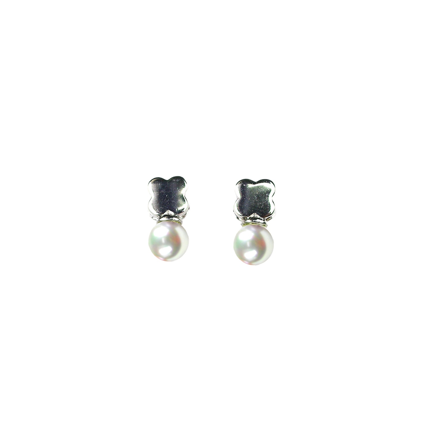 Sterling Silver Earrings with 5 mm. Pearls