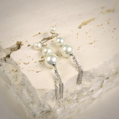 Silver Earrings with Pearls 2