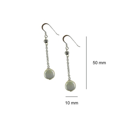 Long silver earrings with original pearls 2