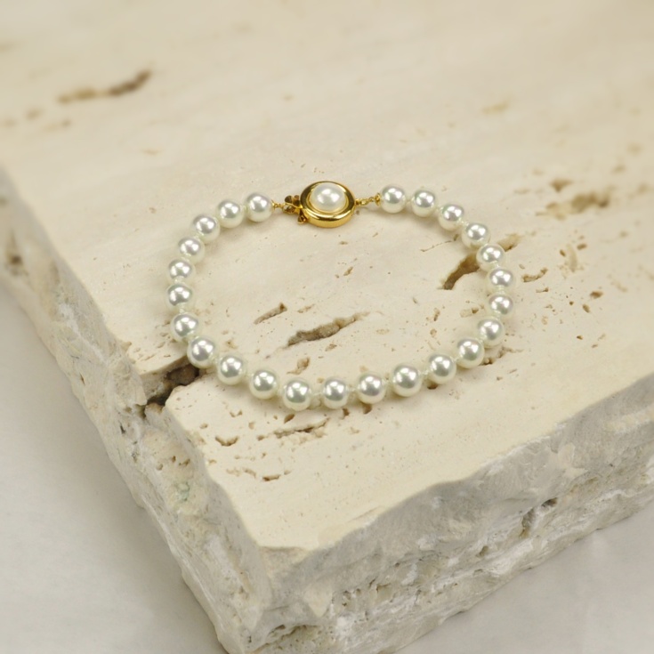 Classic 6 mm. pearls bracelet