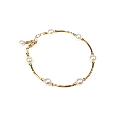 Goldplated Silver Bracelet with pearls