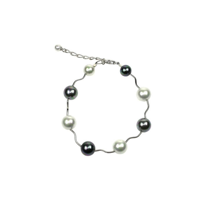 Black, Grey and White pearl bracelet