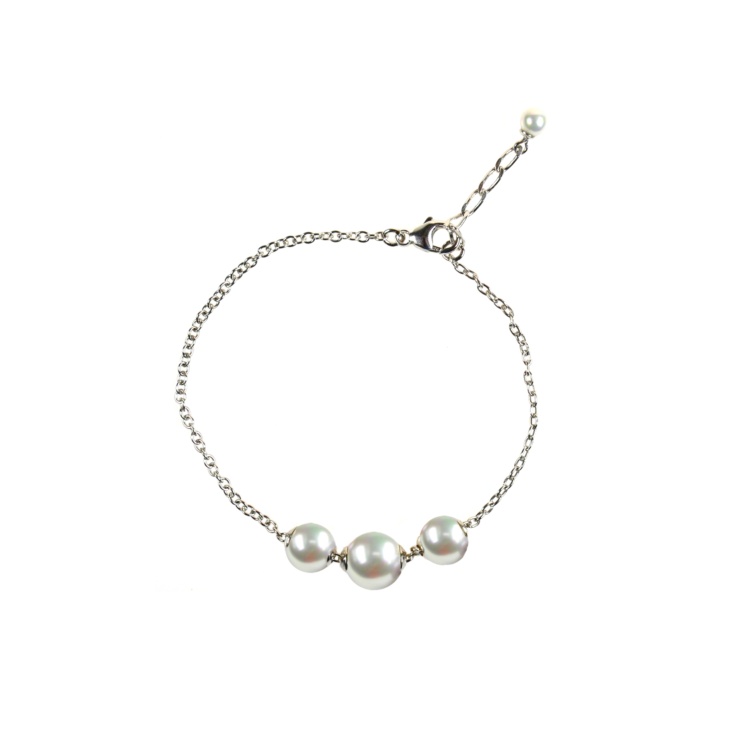 Silberarmband mit weissen Perlen