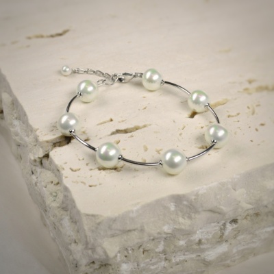 Silber Armband mit Perlen 1