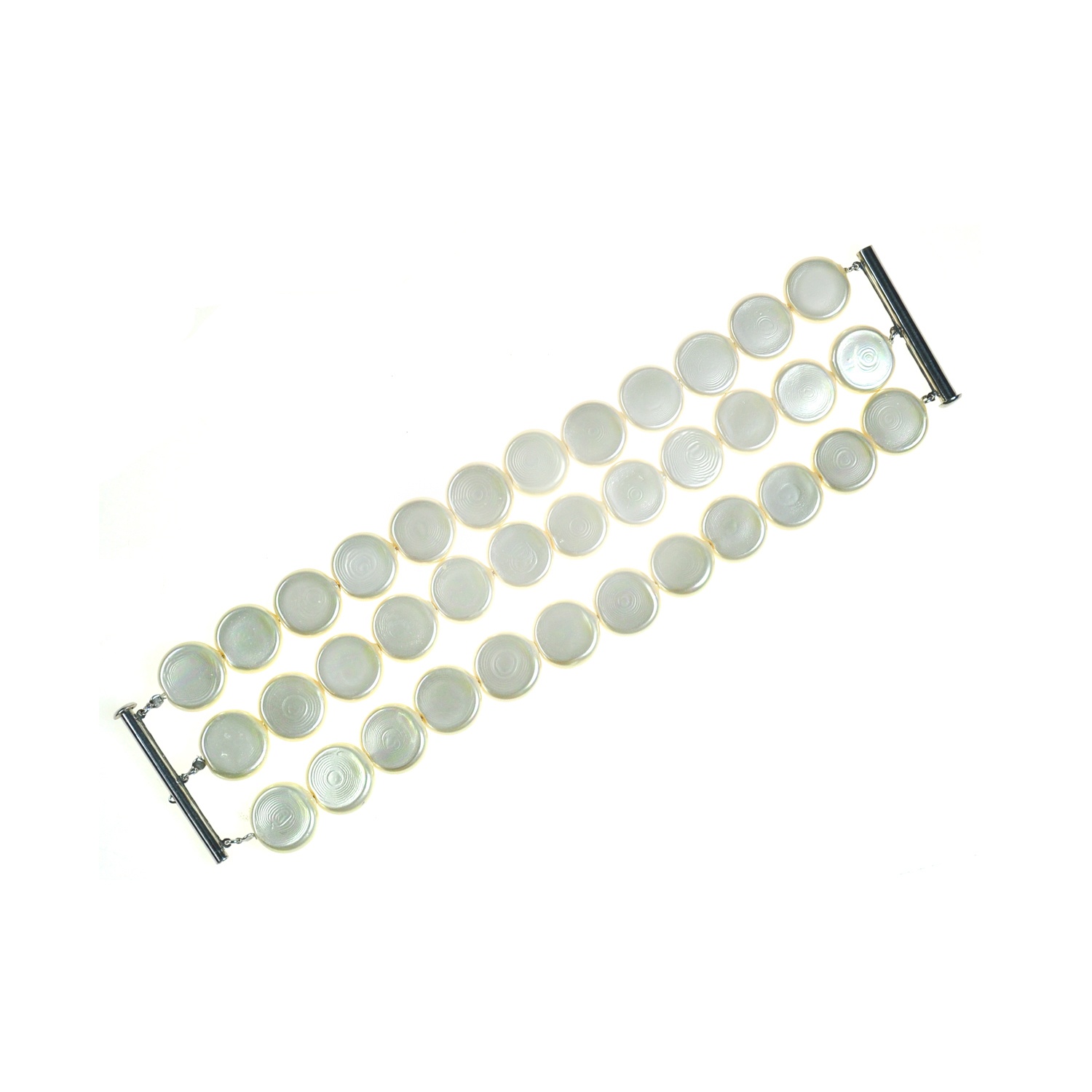 3 rows rondell pearls bracelet