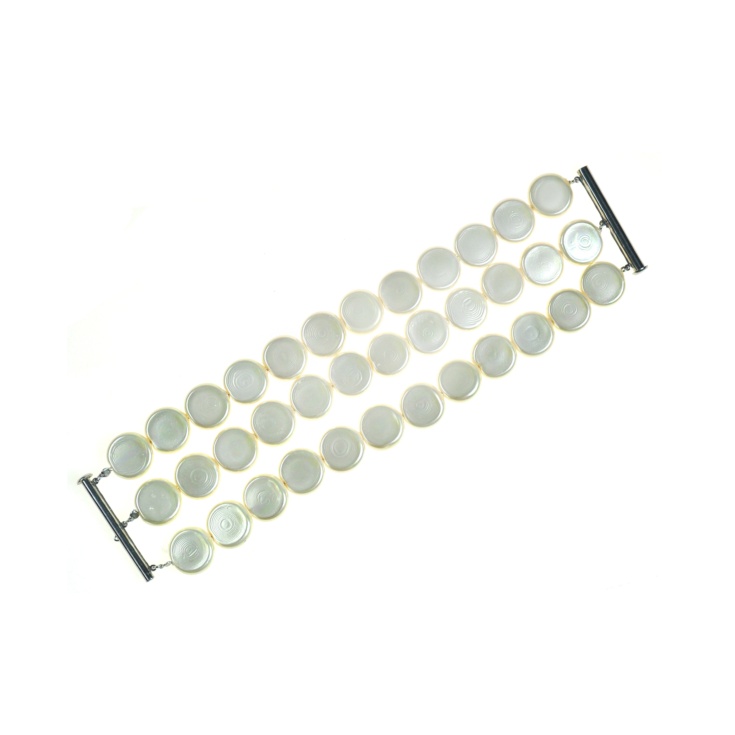 3 rows rondell pearls bracelet