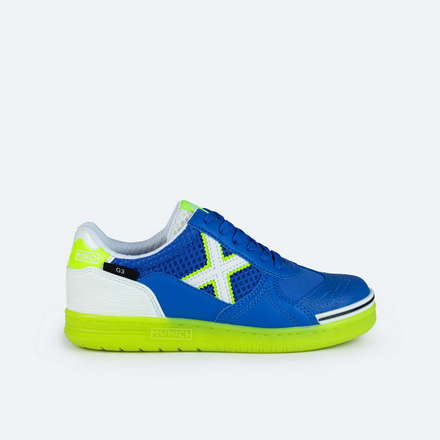 Zapatillas deportivas niños Munich G-3 kid profit en color blanco con azul.  Talla 41 Color BLANCO AZUL