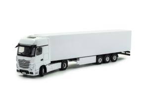 Miniatura 1:50 Camion MERCEDES BENZ ACTROS MP4 4X2 BLANCO CON TRAILER