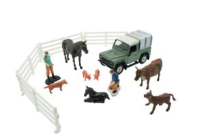 BRITAINS 1:32 Set LAND ROVER CON ANIMALES DE GRANJA