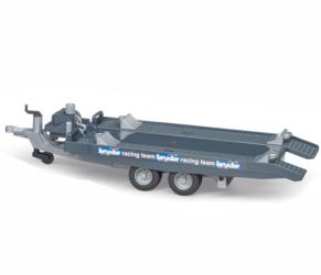 BRUDER 1:16 Remolque de transporte con cabestrante y calzos RACING TEAM