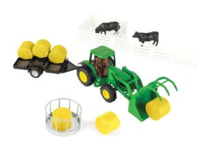 ERTL 1:32 Tractor JOHN DEERE CON PALA CARGADORA Y SET DE 21 PIEZAS