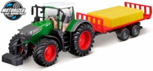 BURAGO 1:50 Tractor FENDT 1050 CON PLATAFORMA DE PACAS