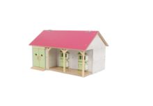 KIDS GLOBE 1:32 Establo CABALLOS CON 2 CUADRAS Y ALMACENAMIENTO ROSA - Ítem1