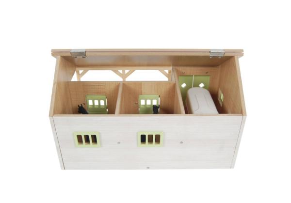 KIDS GLOBE 1:32 Establo CABALLOS CON 2 CUADRAS Y ALMACENAMIENTO ROSA - Ítem2