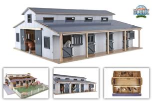 KIDS GLOBE 1:24 Cuadra de caballos con 7 boxes y pasto