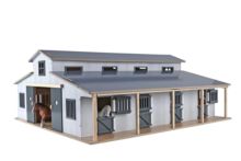 KIDS GLOBE 1:24 Cuadra de caballos con 7 boxes y pasto - Ítem2