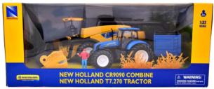 NEW RAY 1:32 Cosechadora NEW HOLLAND CR9090 + Tractor NEW HOLLAND T7.270