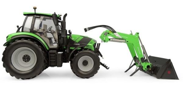 UNIVERSAL HOBBIES 1:32 Tractor DEUTZ-FAHR 6150.4 TTV CON PALA DELANTERA STOLL 43-27 - Ítem1