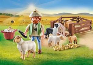 PLAYMOBIL Pastor con Rebaño de Ovejas