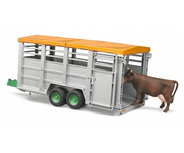 Remolque de juguete para transporte de ganado con 1 vaca Bruder 02227 - Ítem1