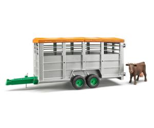 Remolque de juguete para transporte de ganado con 1 vaca Bruder 02227