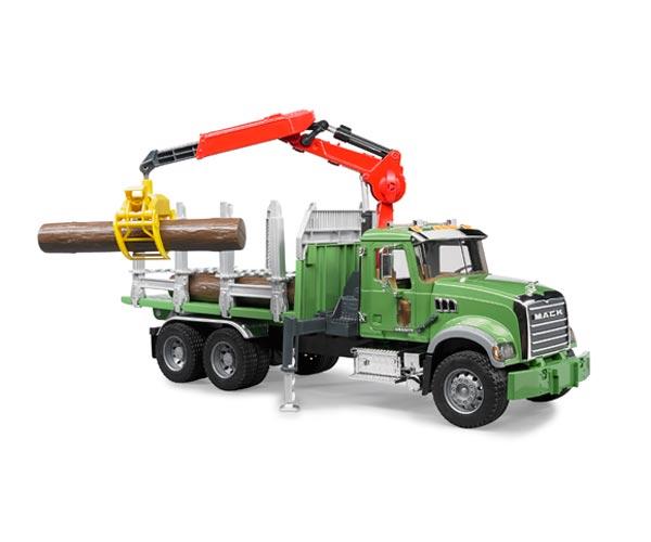 Camion forestal de juguete MACK Granite con 3 troncos - Ítem1