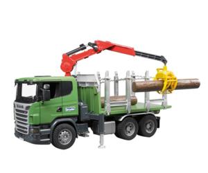Camion forestal de juguete SCANIA Serie R con tres troncos