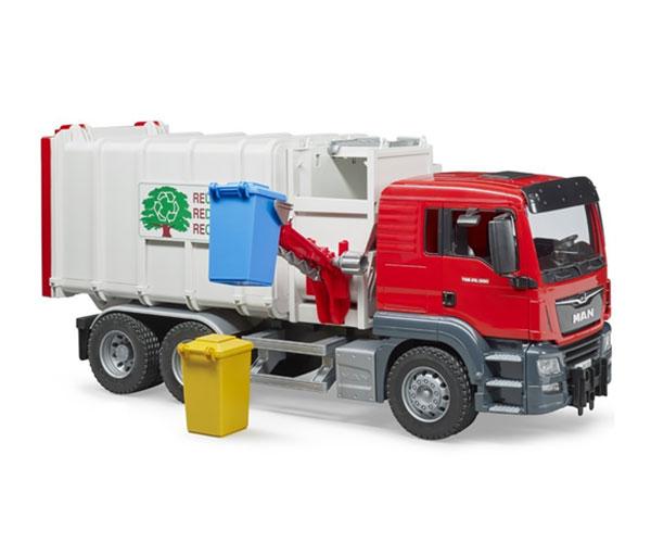 BRUDER 1:16 Camión basura de juguete MAN con carga lateral - Ítem1