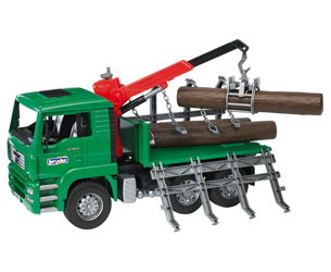 Camión forestal de juguete MAN TG 410 A con 3 troncos