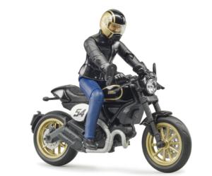 BRUDER 1:16 Moto DUCATI Scrambler Cafe Racer con piloto
