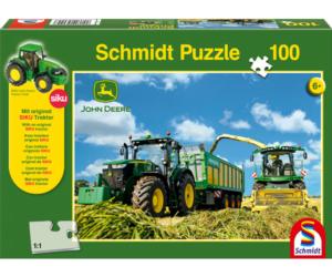 Puzzle tractor JOHN DEERE con remolque JOSKIN y picadora JOHN DEERE Schmidt 56044