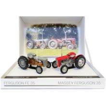 UNIVERSAL HOBBIES 1:32 Caja con Tractor FERGUSON 35 Y MASSEY FERGUSON 35 EDICION LIMITADA 1000 UNIDADES - Ítem1