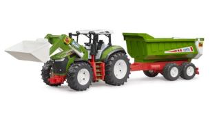 BRUDER 1:16 Tractor ROADMAX CON PALA FRONTAL Y REMOLQUE BASCULANTE