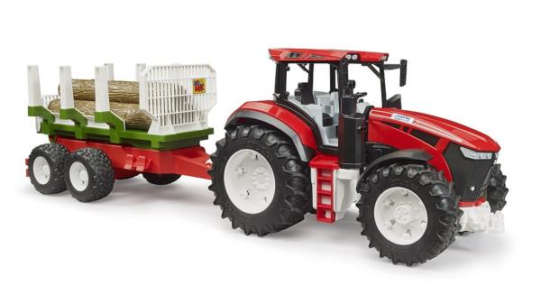 BRUDER 1:16 Tractor ROADMAX CON REMOLQUE Y 3 TRONCOS - Ítem1