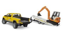 BRUDER 1:16 Todoterreno RAM 2500CON REMONQUE Y MINIEXCAVADORA - Ítem2