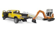 BRUDER 1:16 Todoterreno RAM 2500CON REMONQUE Y MINIEXCAVADORA - Ítem3