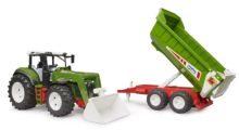 BRUDER 1:16 Tractor ROADMAX CON PALA FRONTAL Y REMOLQUE BASCULANTE - Ítem1