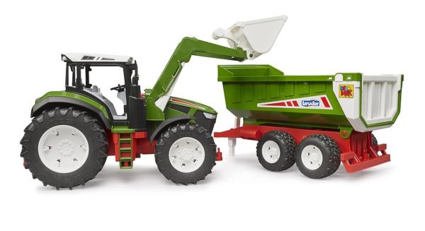 BRUDER 1:16 Tractor ROADMAX CON PALA FRONTAL Y REMOLQUE BASCULANTE - Ítem2