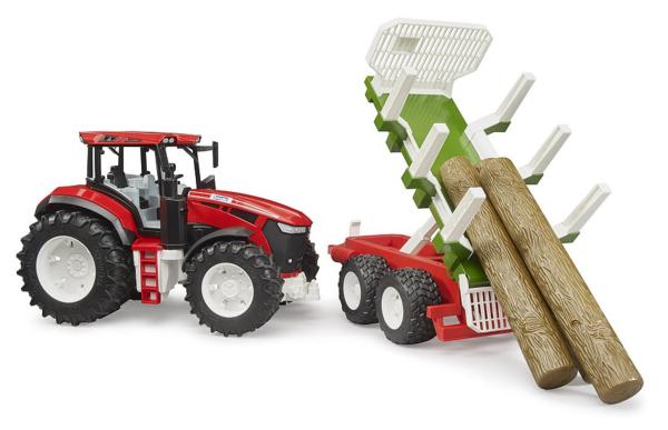 BRUDER 1:16 Tractor ROADMAX CON REMOLQUE Y 3 TRONCOS - Ítem2