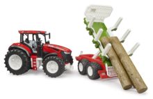 BRUDER 1:16 Tractor ROADMAX CON REMOLQUE Y 3 TRONCOS - Ítem2