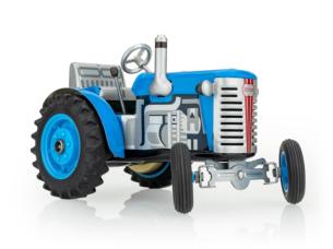 KOVAP 1:25 Tractor de cuerda ZETRO AZUL CON DISCOS DE PLASTICO