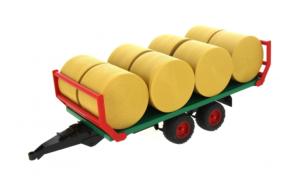 Remolque plataforma de juguete transporte pacas con 8 pacas
