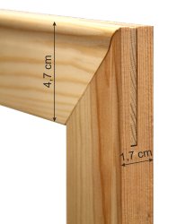 55 cm: listón de madera: grueso 4,7 x 1,7