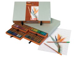 Caja de madera con 48 lápices de color Bruynzeel.